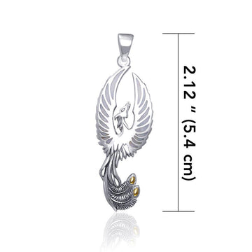 From the ashes rises the rebirth of the phoenix A fine sterling silver Pendant TPV2838 - Jewelry